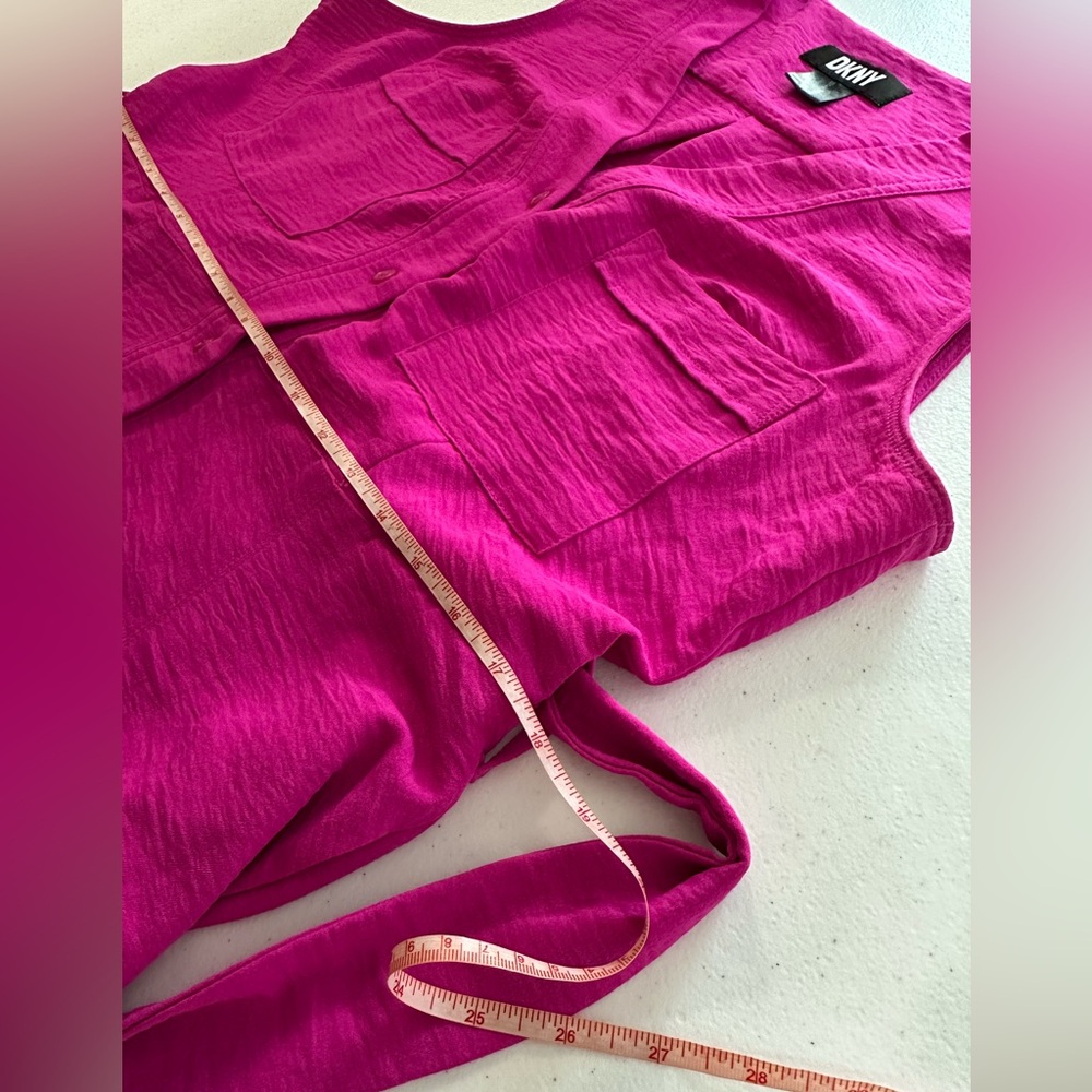 DKNY Fuchsia Button-Down Midi Dress - Picture 11 of 12